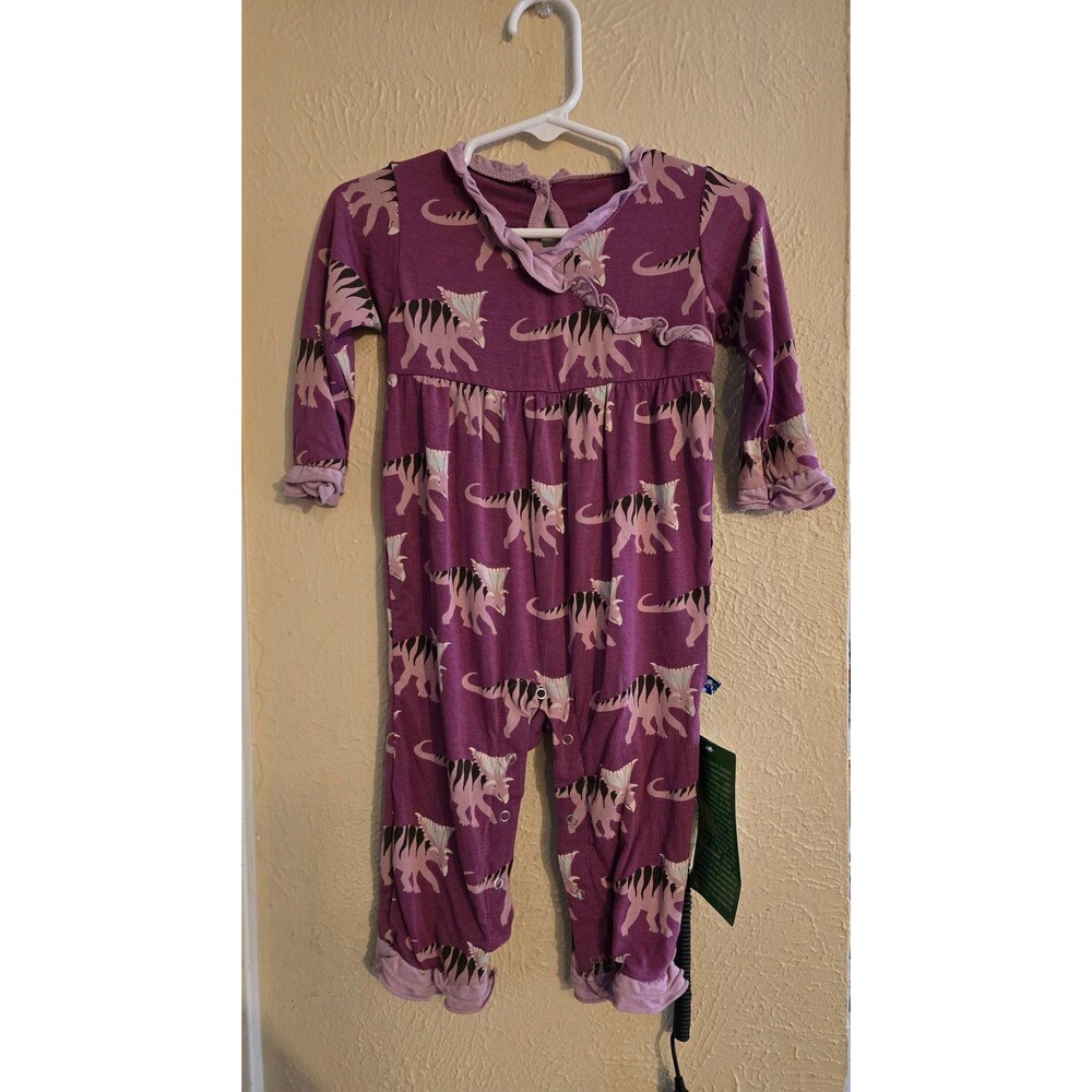 Kickee Pants Ametheyst Kosmoceratops ruffle romper 6-12mo NWT